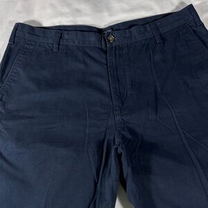 Nautica mens navy blue basic flat front 8.5" inseam chino shorts - size 38